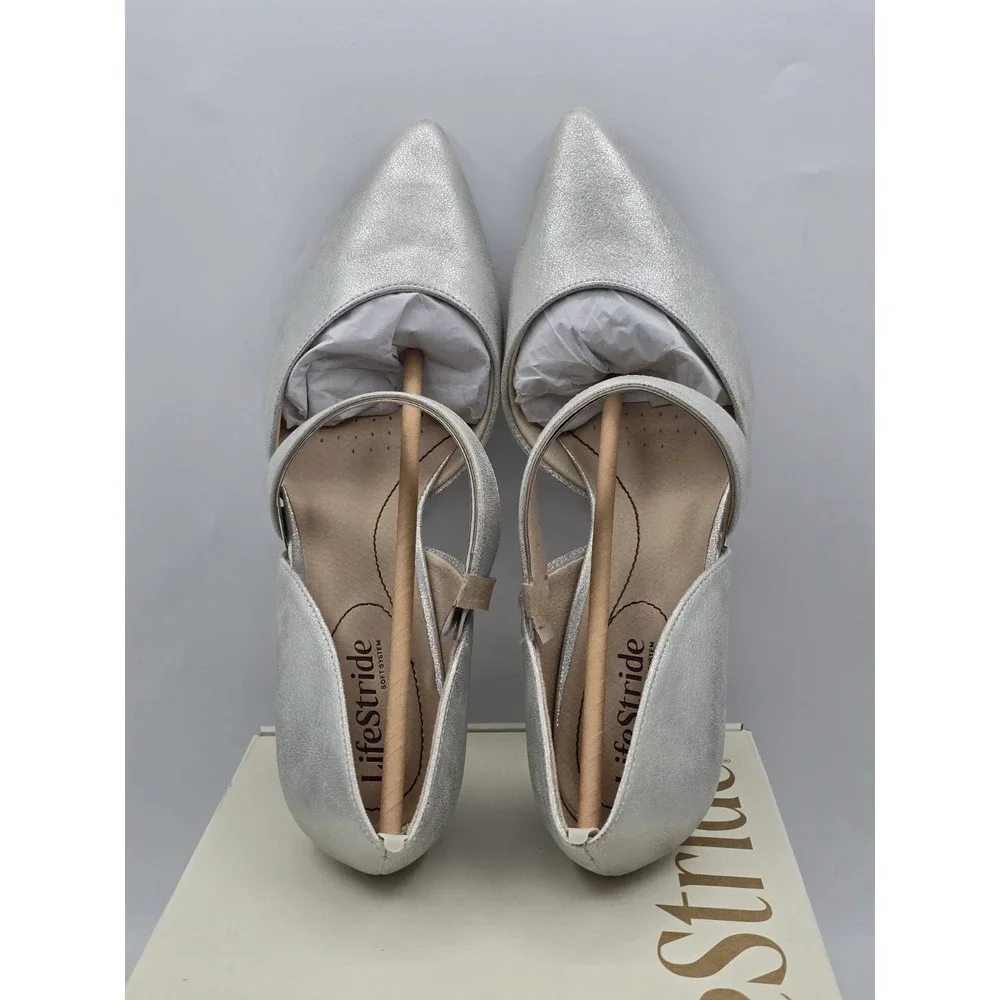 New - Life Stride Suki Women's Pumps Heels‎ Silver Met Scarb- Sz 9.5 M